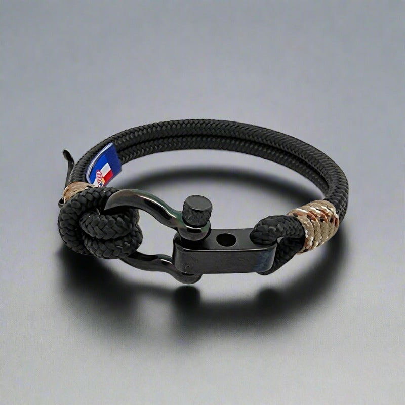 ADRIATICA Shackle & Anchor Bracelet Black Camo