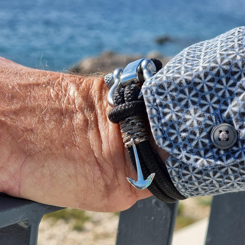 ADRIATICA Shackle & Anchor Bracelet Black Camo