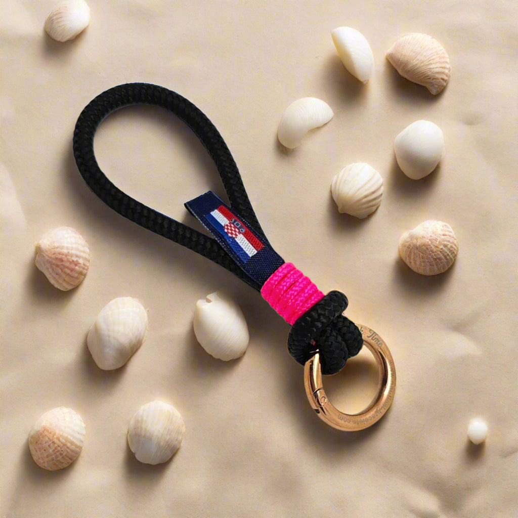 HARBOUR MINI black pink rope key-ring
