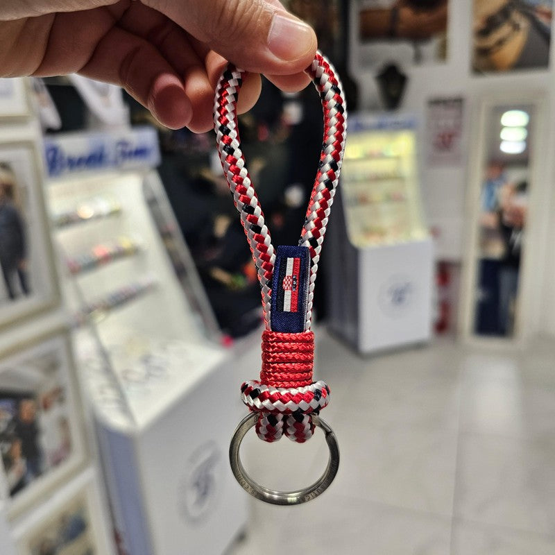 HARBOUR nautical rope keyring red mix
