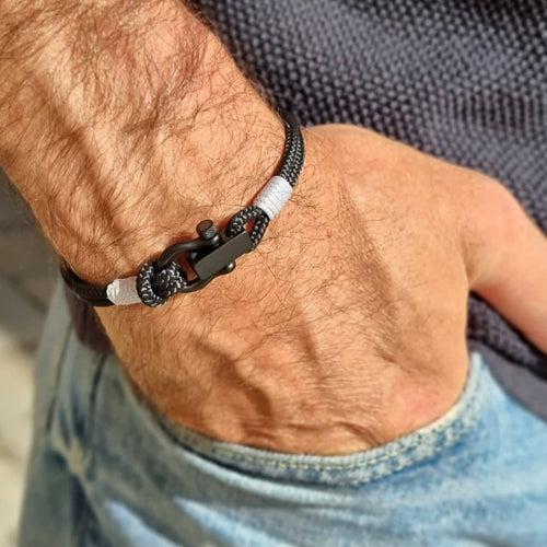 ROYAL mini shackle bracelet black grey