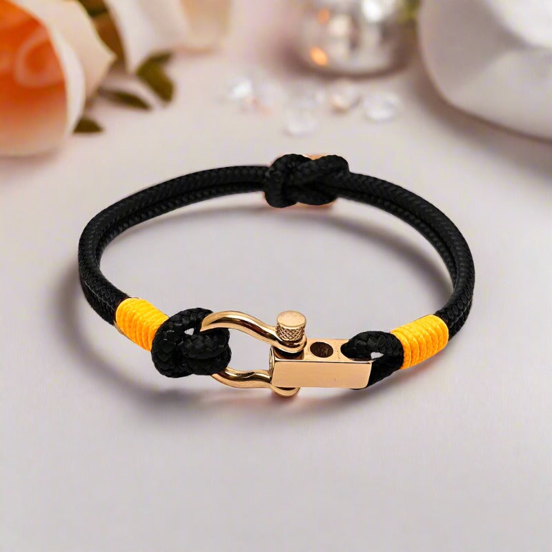 ROYAL mini shackle bracelet black orange