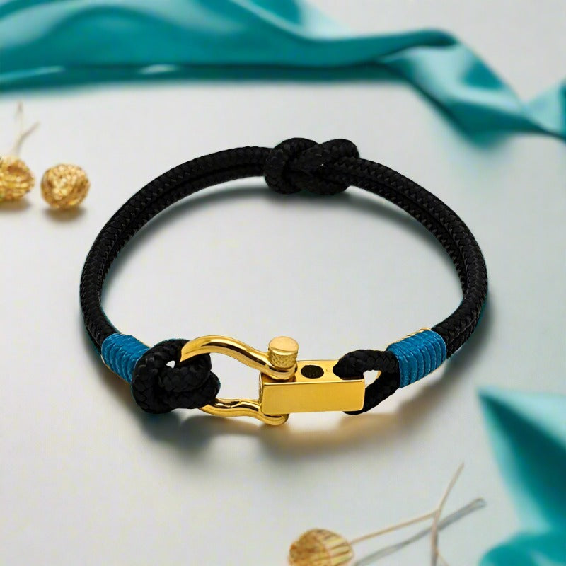ROYAL mini shackle bracelet black teal