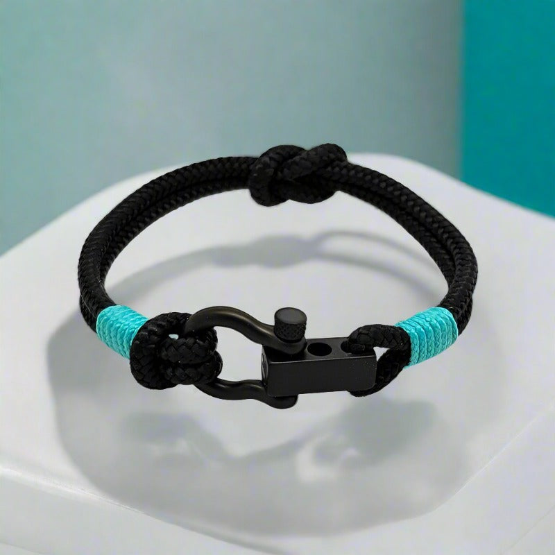 ROYAL mini shackle bracelet black turquoise