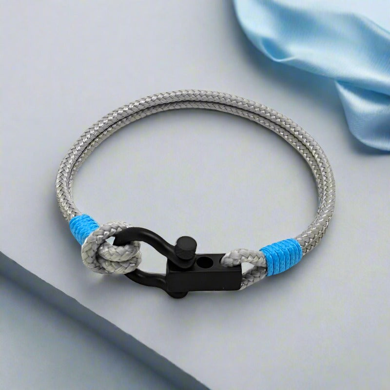 ROYAL mini shackle bracelet grey baby blue