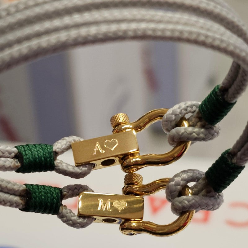 ROYAL mini shackle bracelet grey dark green