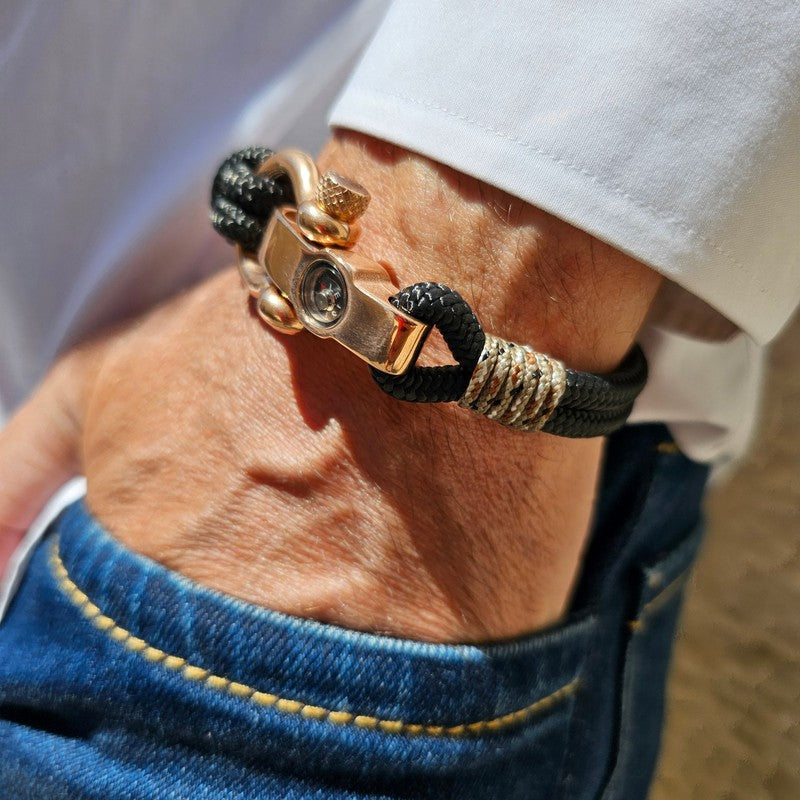 SEAMAN Compass Bracelet Black Camo