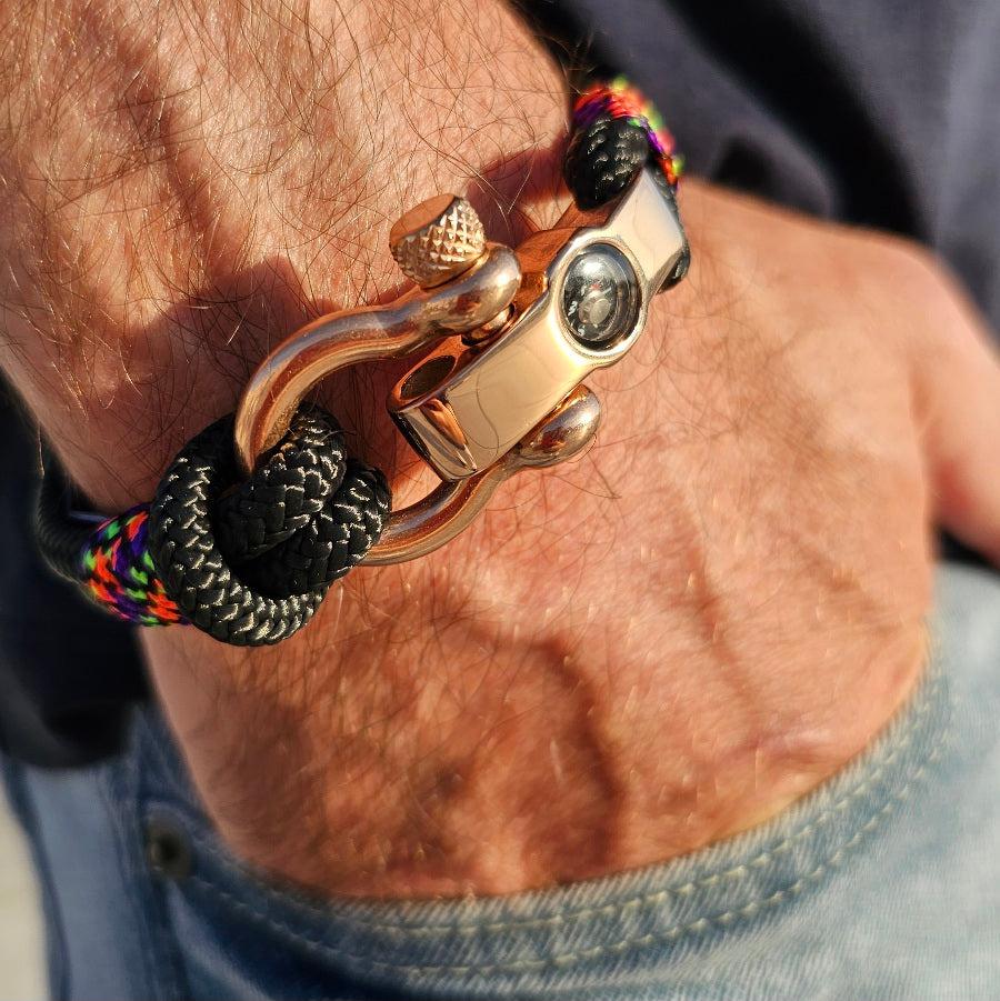 SEAMAN Compass Bracelet Black Rainbow