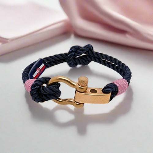WAVES Soft Rope Bracelet Navy Blue Lavender Pink
