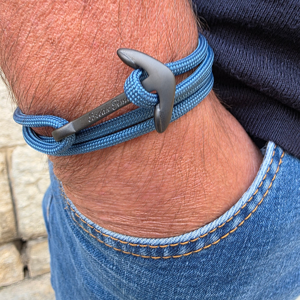 YACHT CREW big anchor bracelet gray blue
