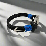 ADRIATICA Shackle & Anchor Bracelet Black Blue