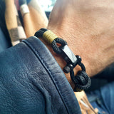 CAPTAIN Black Shackle Bracelet - Gold