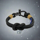 CAPTAIN Black Shackle Bracelet - Gold