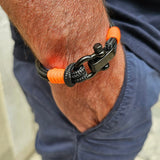 CAPTAIN Black Shackle Bracelet - Neon Orange