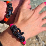 CAPTAIN Black Shackle Bracelet - Neon Pink