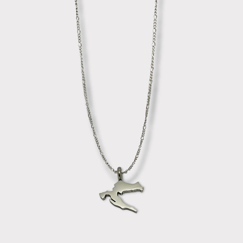 CHARMED steel necklace with Croatia map pendant
