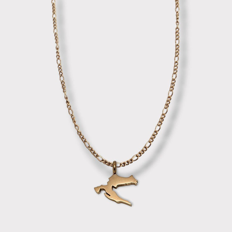 CHARMED steel necklace with Croatia map pendant