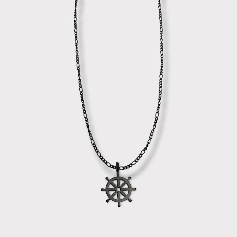 CHARMED steel necklace with boat wheel pendant
