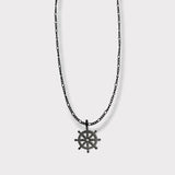 CHARMED steel necklace with boat wheel pendant