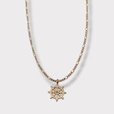CHARMED steel necklace with boat wheel pendant