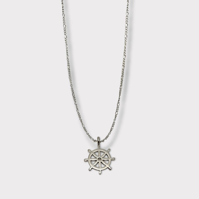 CHARMED steel necklace with boat wheel pendant