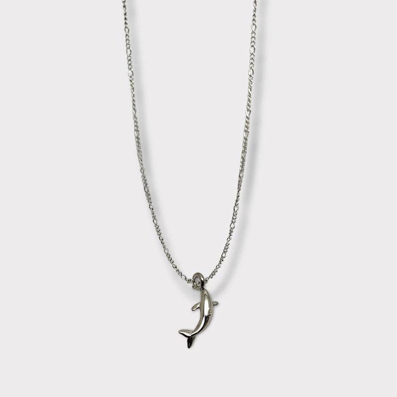 CHARMED steel necklace with dolphin pendant