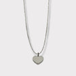 CHARMED steel necklace with engravable heart pendant