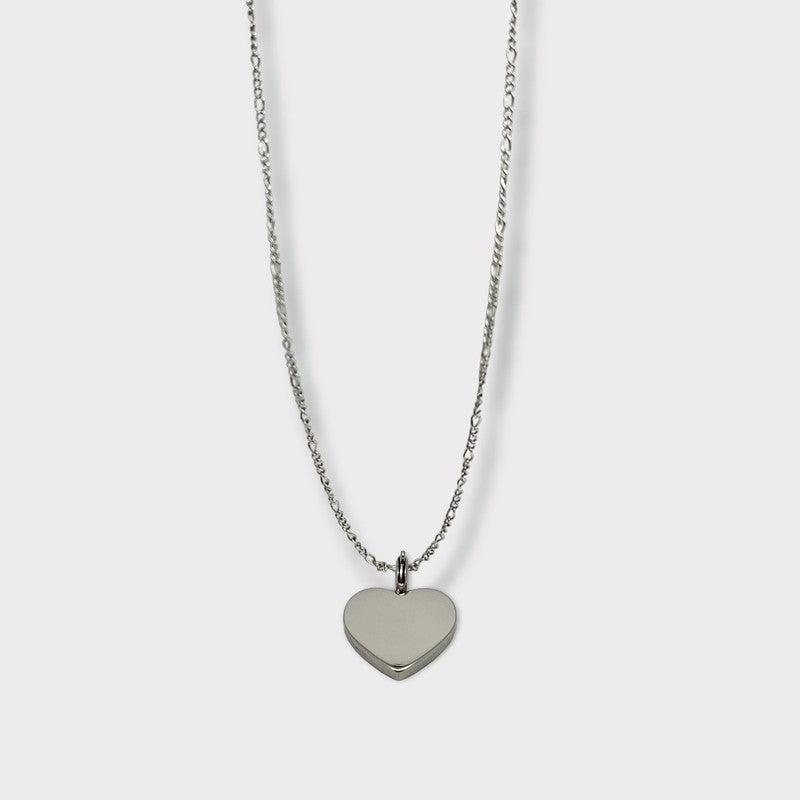 CHARMED steel necklace with engravable heart pendant