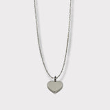 CHARMED steel necklace with engravable heart pendant