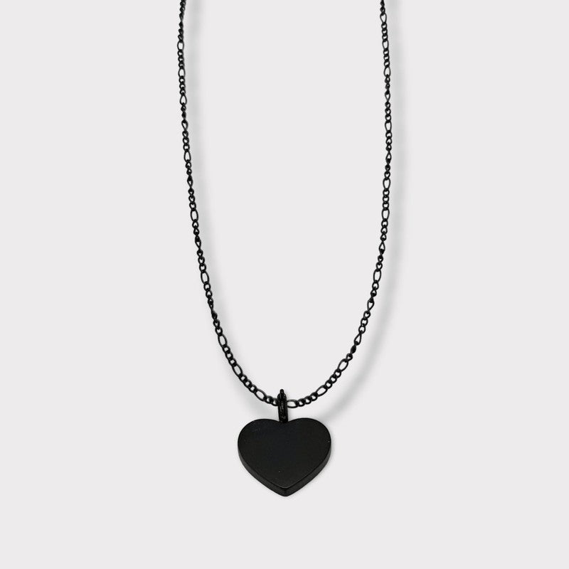 CHARMED steel necklace with engravable heart pendant