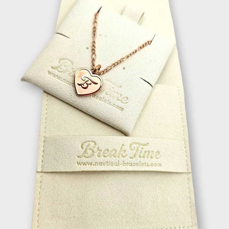 CHARMED steel necklace with engravable heart pendant
