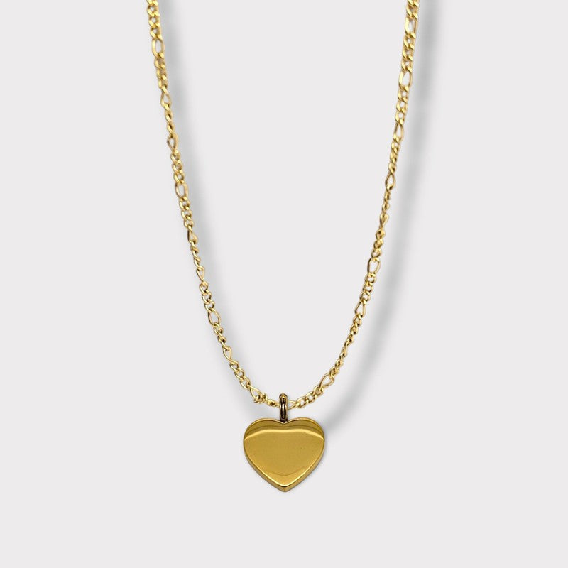 CHARMED steel necklace with engravable heart pendant