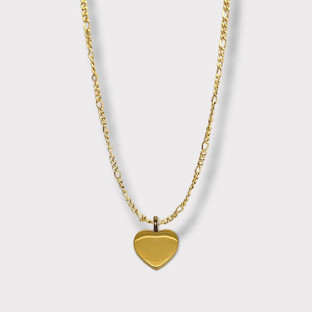 CHARMED steel necklace with engravable heart pendant