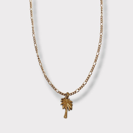CHARMED steel necklace with palm tree pendant
