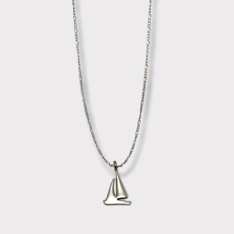 CHARMED steel necklace with sailing yacht pendant
