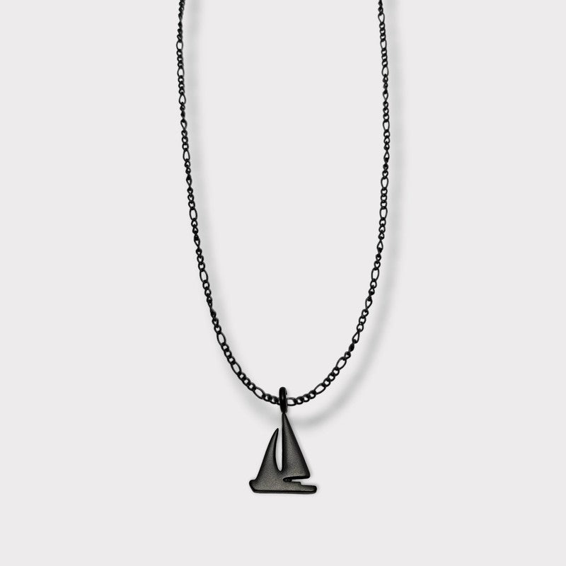 CHARMED steel necklace with sailing yacht pendant