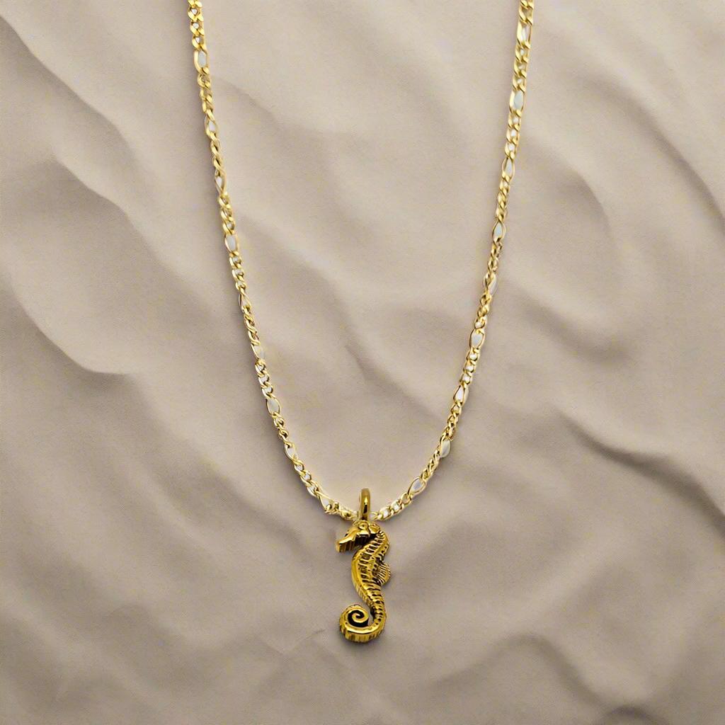 CHARMED steel necklace with sea horse pendant