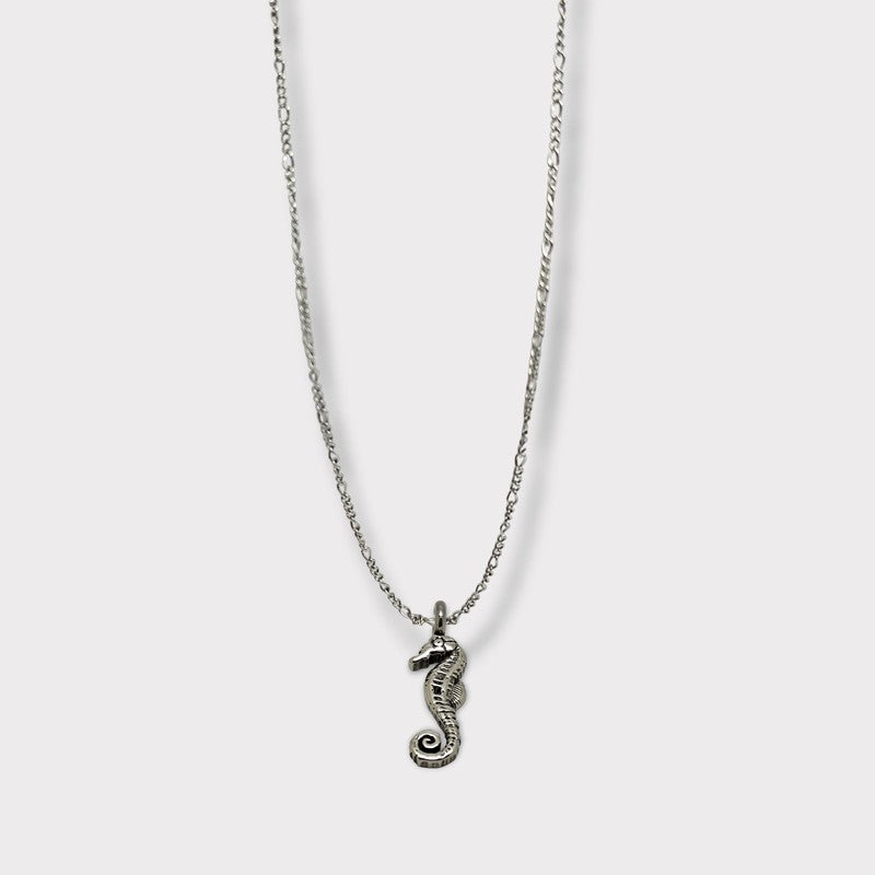 CHARMED steel necklace with sea horse pendant