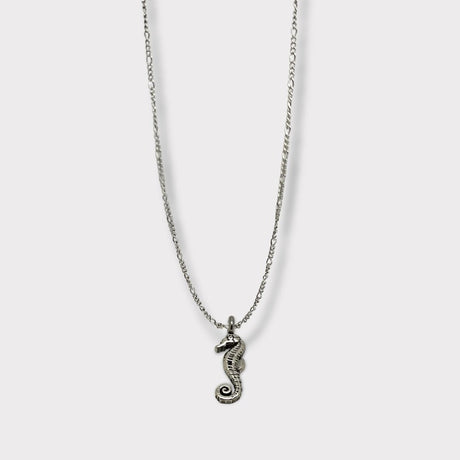 CHARMED steel necklace with sea horse pendant
