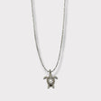 CHARMED steel necklace with sea turtle pendant