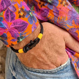 ROYAL mini shackle bracelet black orange