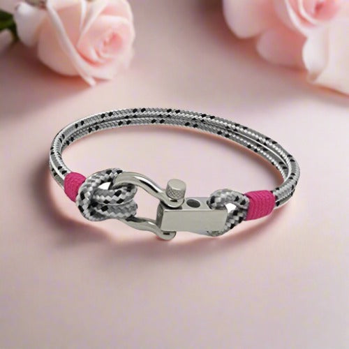 ROYAL mini shackle bracelet grey mix pink