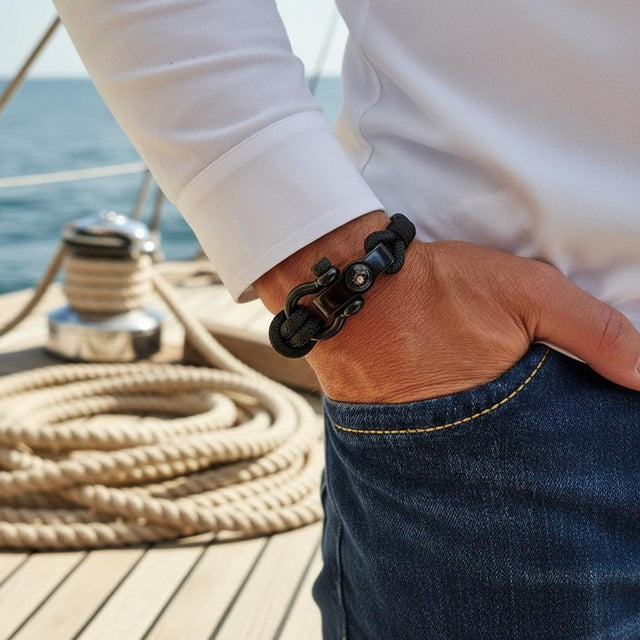 SEAMAN Compass Bracelet Black