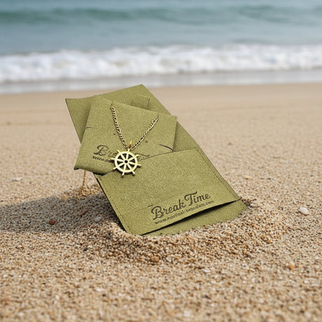 Steel necklace with OCEAN MINI boat wheel pendant