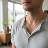 Steel necklace with OCEAN MINI boat wheel pendant