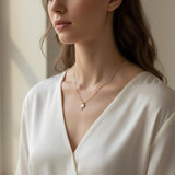 Steel necklace with OCEAN MINI palm tree pendant