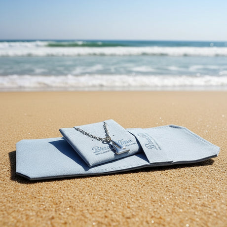 Steel necklace with OCEAN MINI sailing yacht pendant