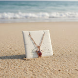 Steel necklace with OCEAN MINI sea turtle pendant