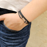YACHT CREW mini anchor bracelet black