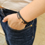 YACHT CREW mini anchor bracelet black